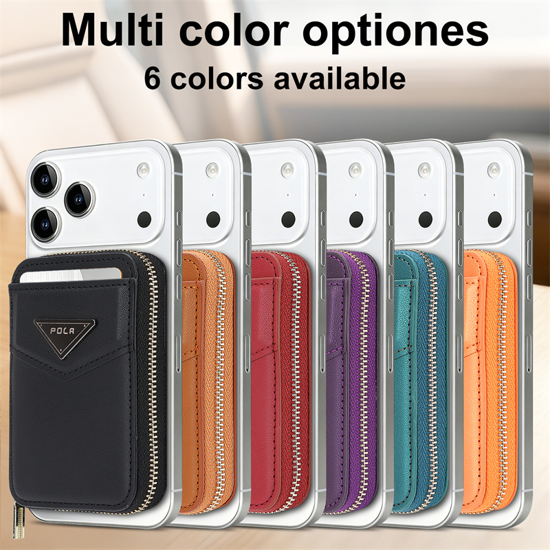 Leather Wallet Card Holder Phone Cover - Funda Cartera con Cremallera y Tarjetero