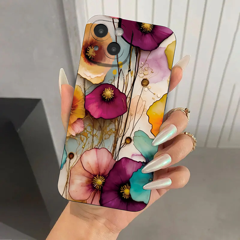 Vintage Floral Pattern Soft Case - Funda protectora de teléfono de TPU
