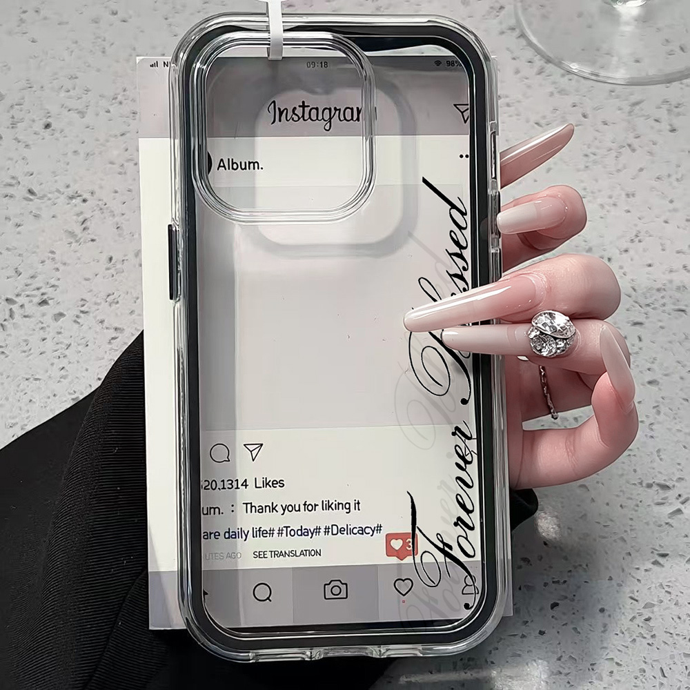 Clear Shockproof Bumper Case - Funda Simple y Transparente Forever Blessed