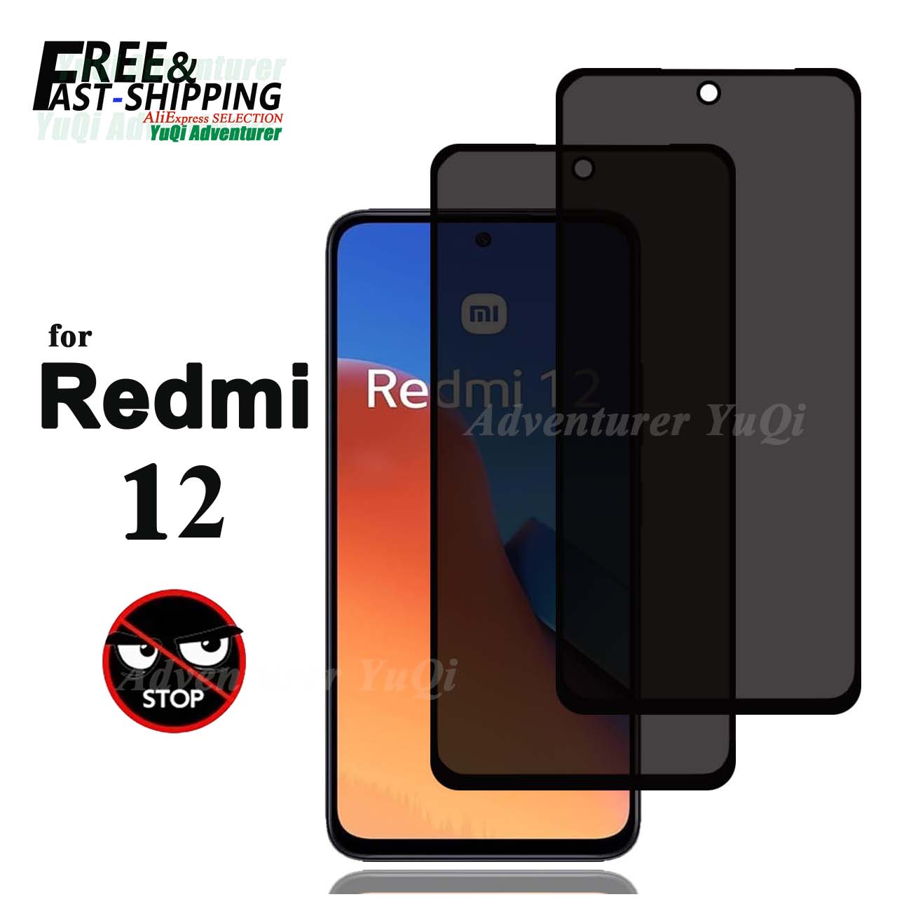 Anti Spy Privacy Glass Case - Protector de pantalla antiespía para Xiaomi