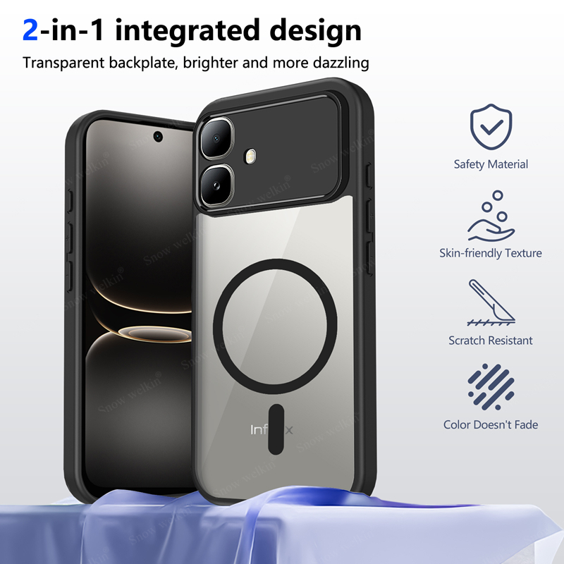 Clear Shockproof Bumper Case - Funda Magnética Transparente de Silicona para