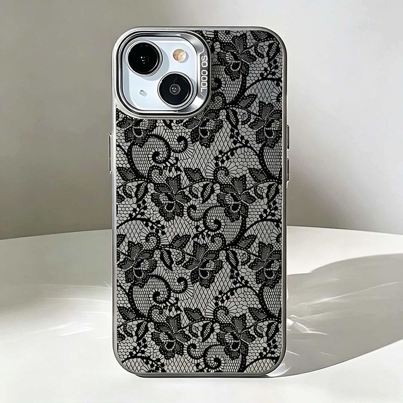 Vintage Floral Pattern Soft Case - Funda de Teléfono Vintage con Encaje