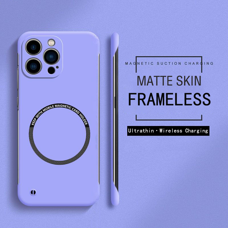 Matte Hard Pc Back Case - Funda magnética sin marco para Magsafe