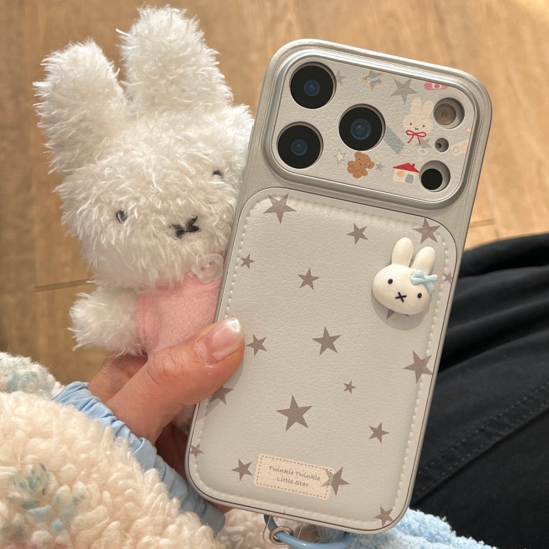 Cute Cartoon Wrist Strap Silicone Case - Funda de Teléfono de Cuero 3D