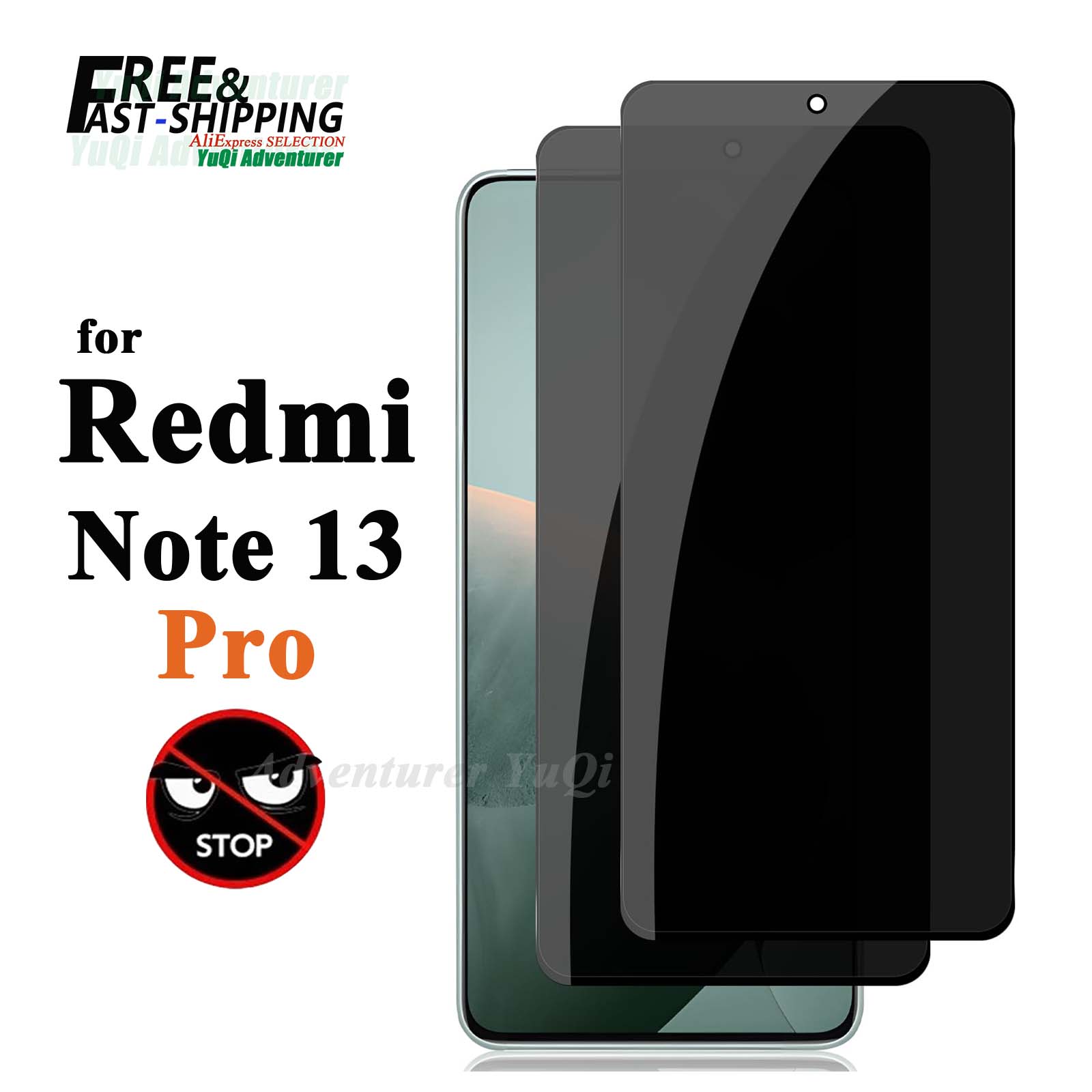 Anti Spy Privacy Glass Case - Protector de pantalla antiespía para Redmi