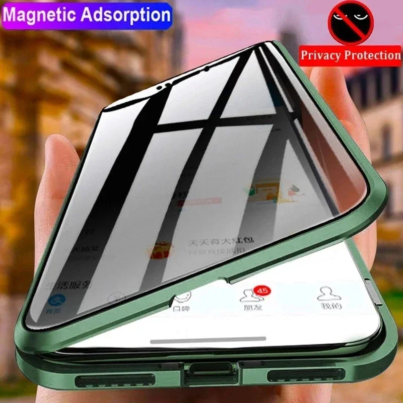 Anti Spy Privacy Glass Case - Funda de Teléfono de Vidrio Templado