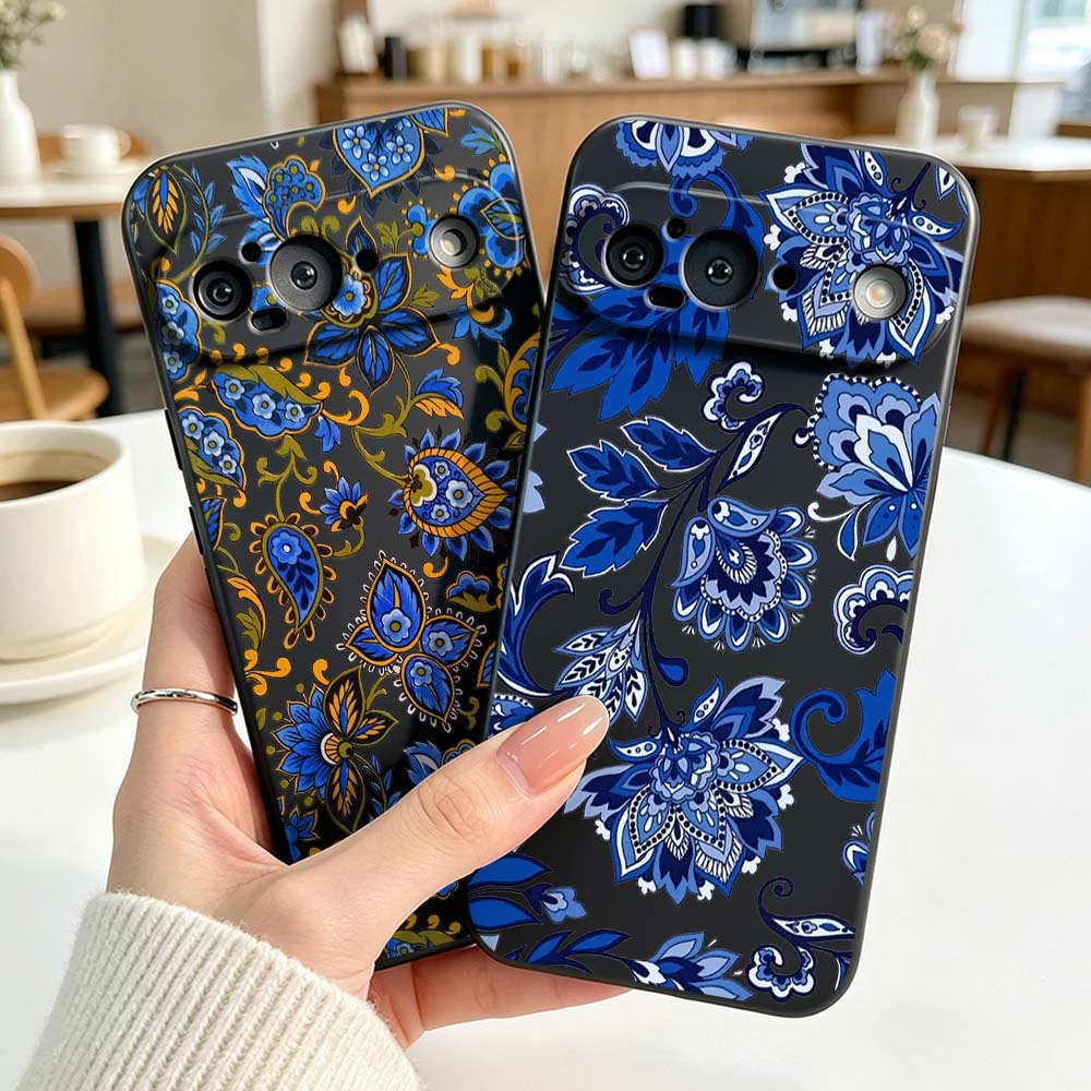 Vintage Floral Pattern Soft Case - Funda de silicona con diseño floral