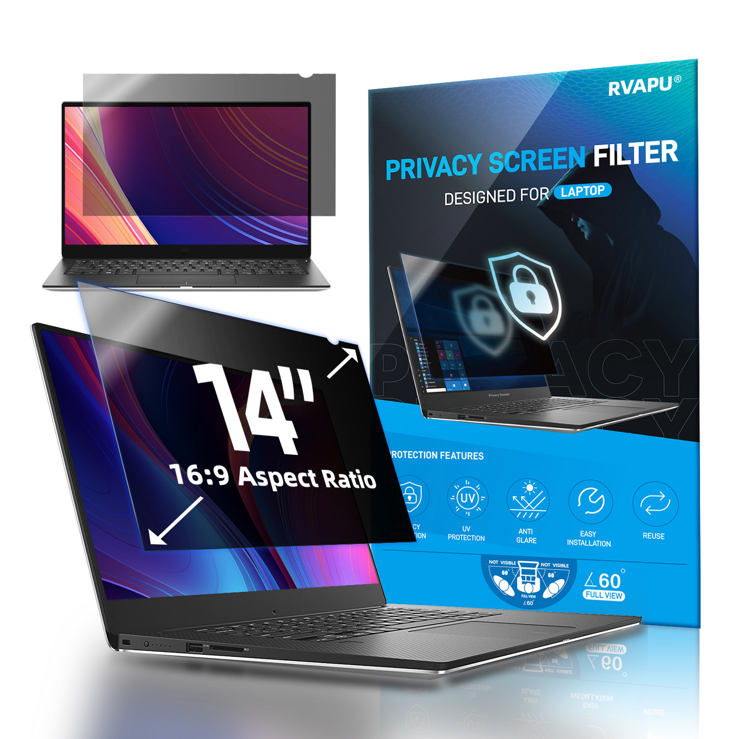 Matte Anti Glare Screen Protector - Para ordenador portátil 14 pulgadas privacidad