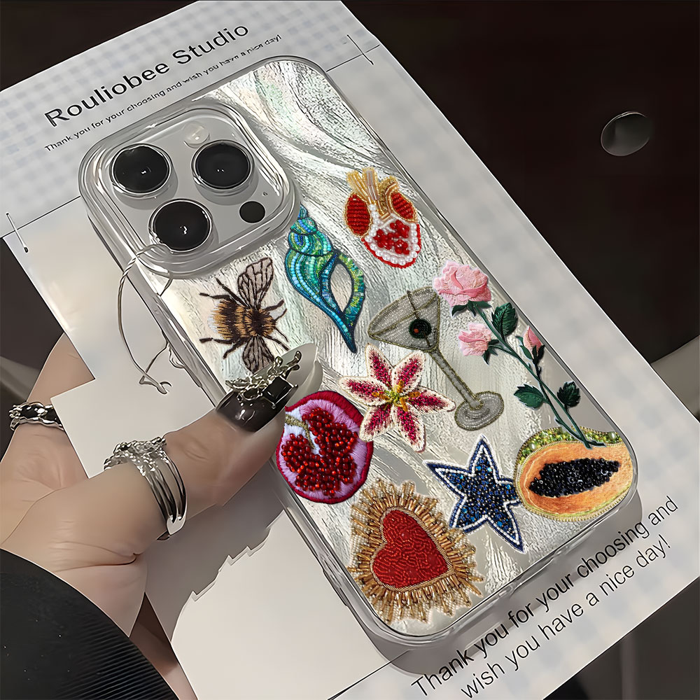 Vintage Floral Pattern Soft Case - Funda Protectora para Teléfono con Diseño