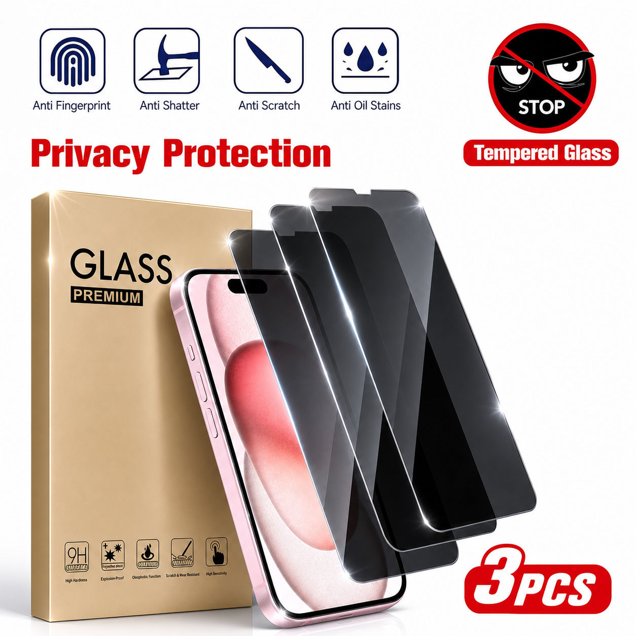 Protector de pantalla de priva - Anti Spy Privacy Glass Case reseña y precio
