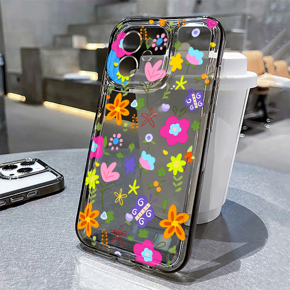 Funda Transparente con Flores  - Clear Shockproof Bumper Case reseña y precio