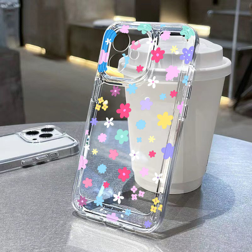 Funda Transparente con Flores  - Clear Shockproof Bumper Case reseña y precio