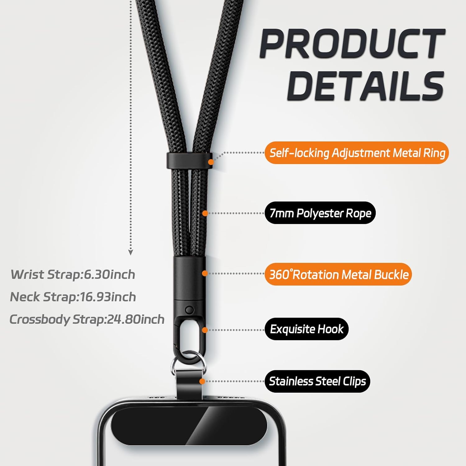 Cordón universal para teléfono - Crossbody Lanyard Neck Strap Case reseña y precio