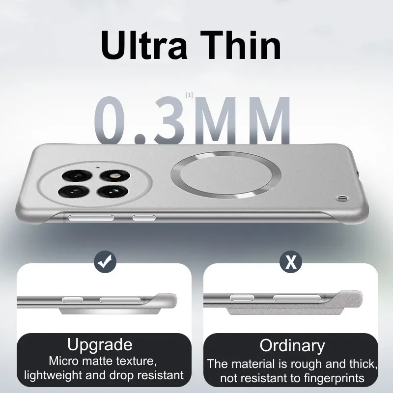 Funda de teléfono magnética si - Ultra Thin Frameless Phone Cover reseña y precio