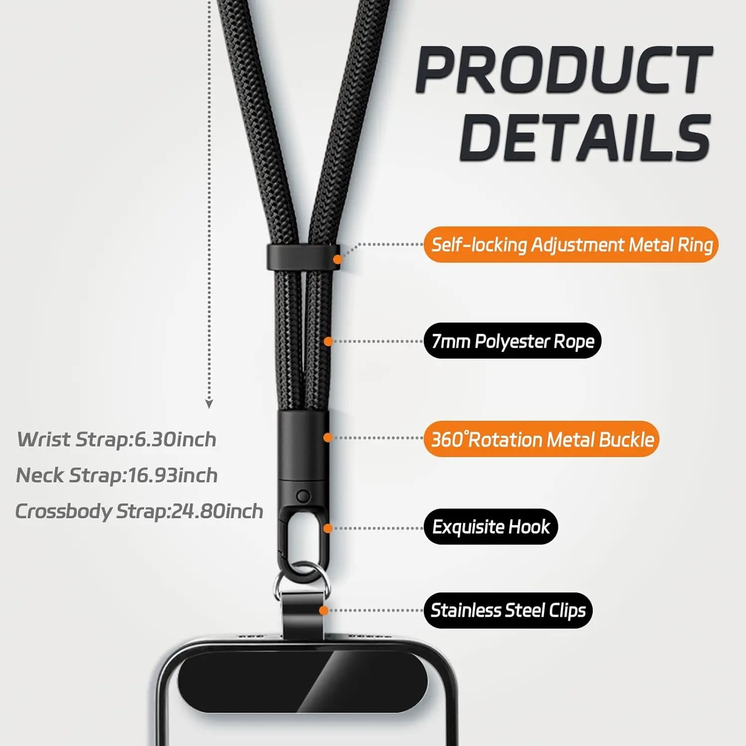 Cordón universal para teléfono - Crossbody Lanyard Neck Strap Case reseña y precio