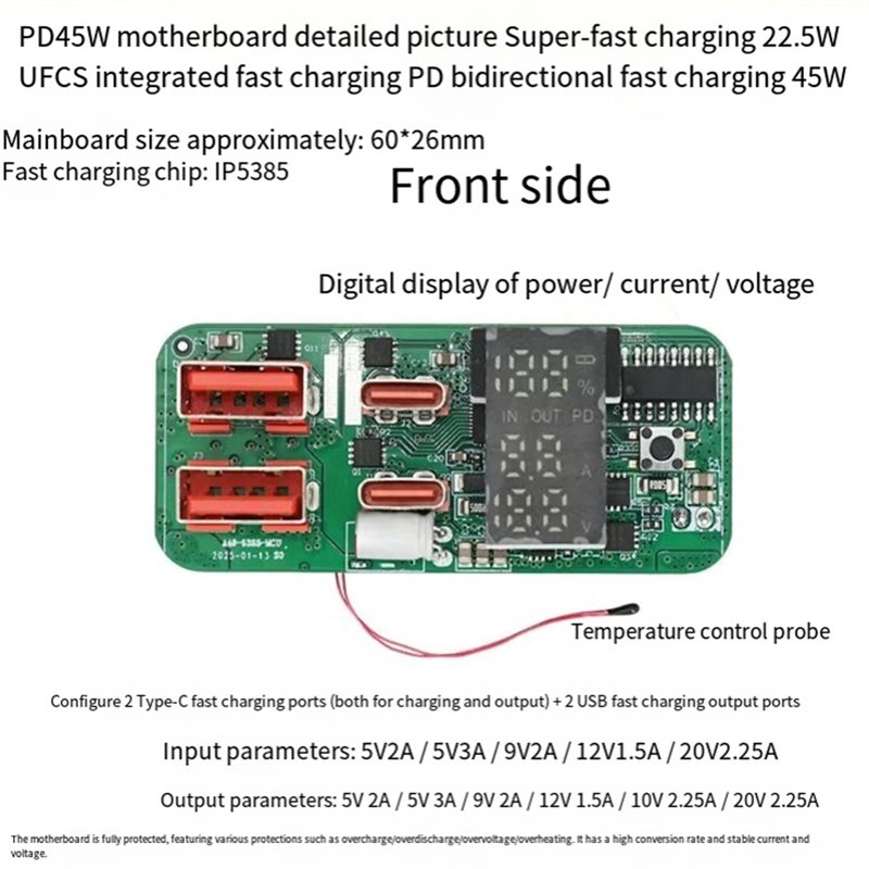 Módulo de carga ABKN-DIY PD45W - Power Banks reseña y precio