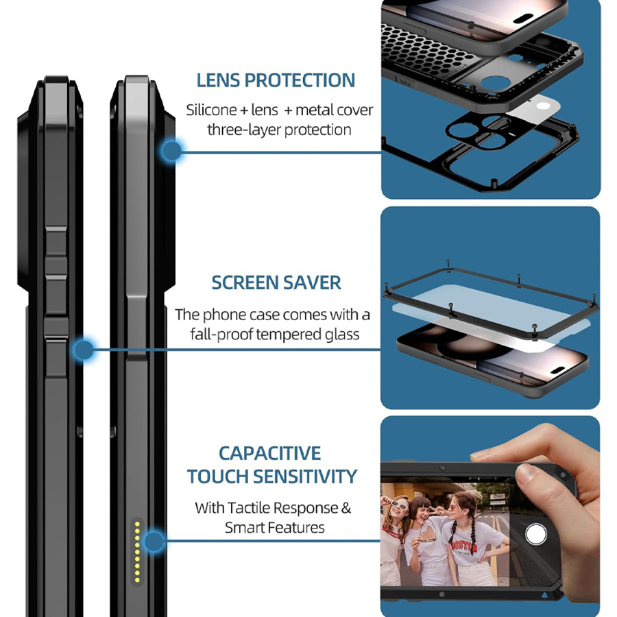 Funda de Teléfono de Metal Res - Heavy Duty 360 Full Body Protective Case reseña y precio